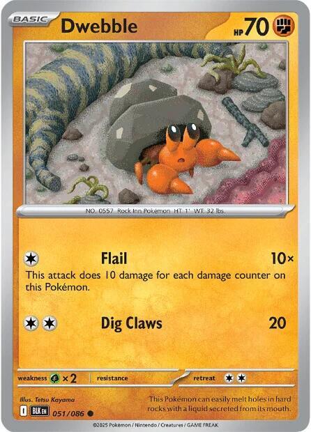 Dwebble 051/086 card from SV: Black Bolt
