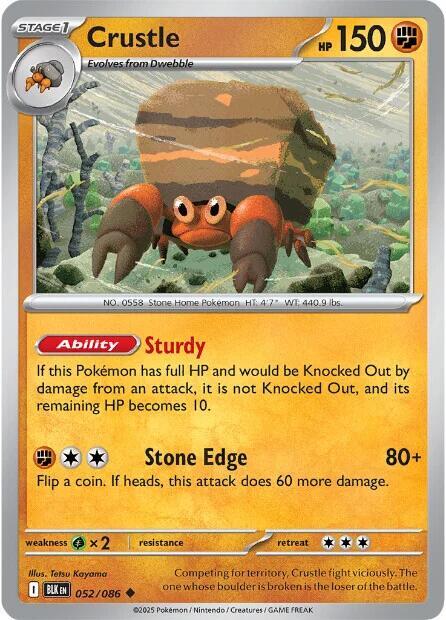 Crustle 052/086 card from SV: Black Bolt