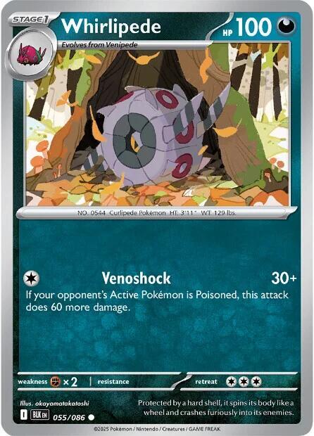 Whirlipede 055/086 card from SV: Black Bolt