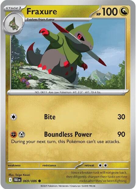 Fraxure 069/086 card from SV: Black Bolt