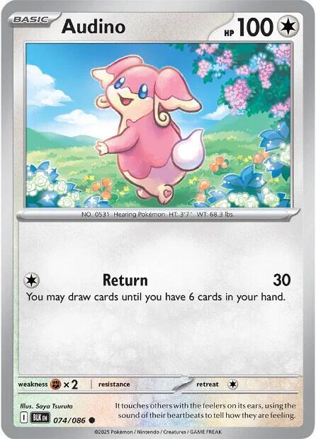 Audino 074/086 card from SV: Black Bolt