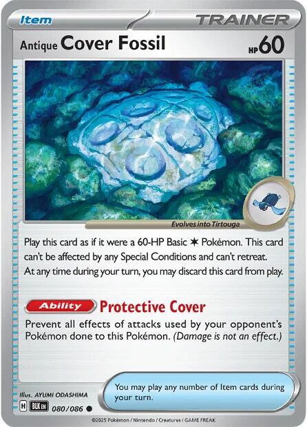Antique Cover Fossil 080/086 card from SV: Black Bolt