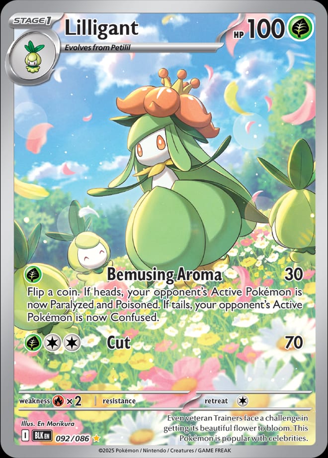 Lilligant 092/086 card from SV: Black Bolt
