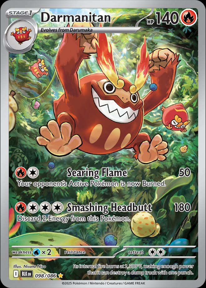 Darmanitan 098/086 card from SV: Black Bolt