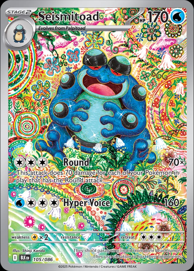 Seismitoad 105/086 card from SV: Black Bolt