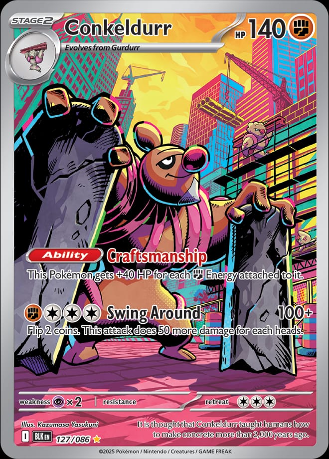 Conkeldurr 127/086 card from SV: Black Bolt