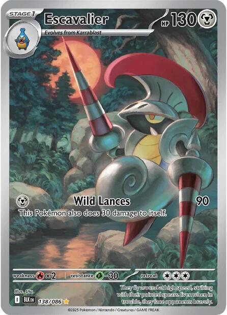 Escavalier 138/086 card from SV: Black Bolt
