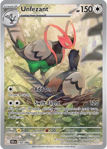 Unfezant 150/086 card from SV: Black Bolt