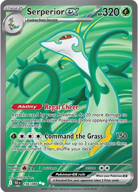 Serperior ex 156/086 card from SV: Black Bolt