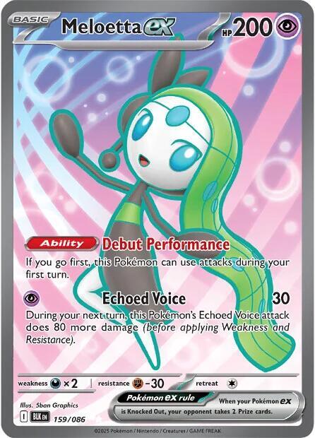 Meloetta ex 159/086 card from SV: Black Bolt