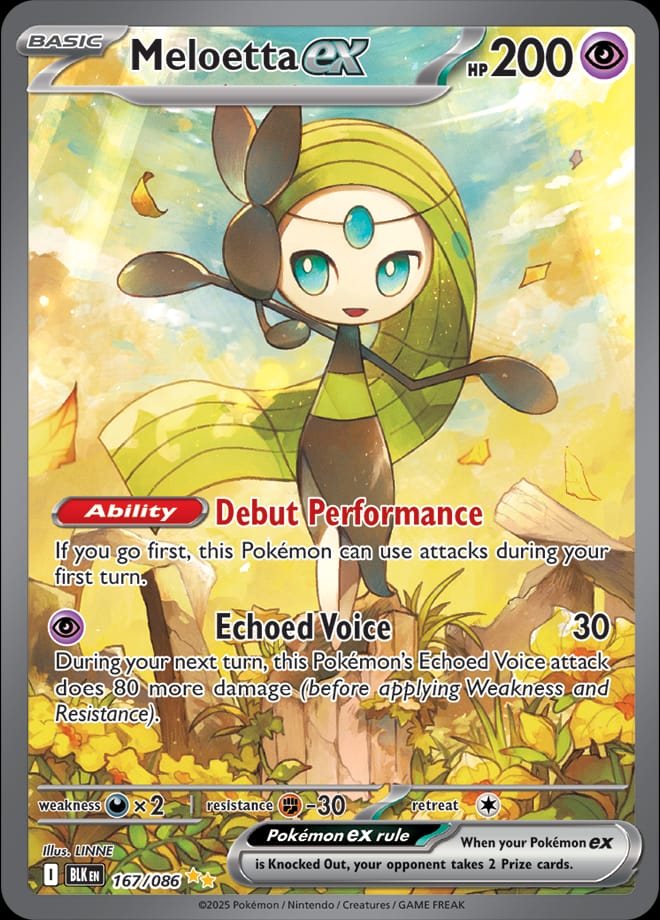 Meloetta ex 167/086 card from SV: Black Bolt