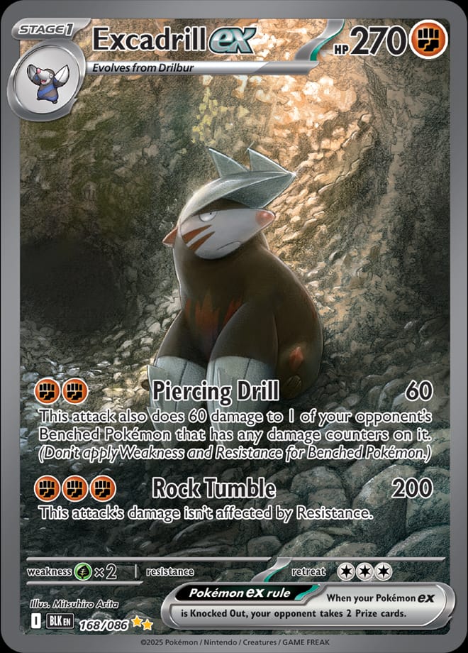 Excadrill ex 168/086 card from SV: Black Bolt