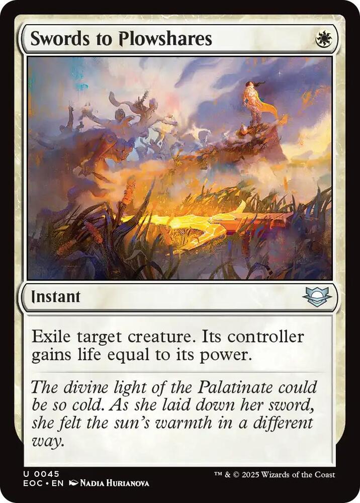 Swords to Plowshares 45 card from Commander: Edge of Eternities