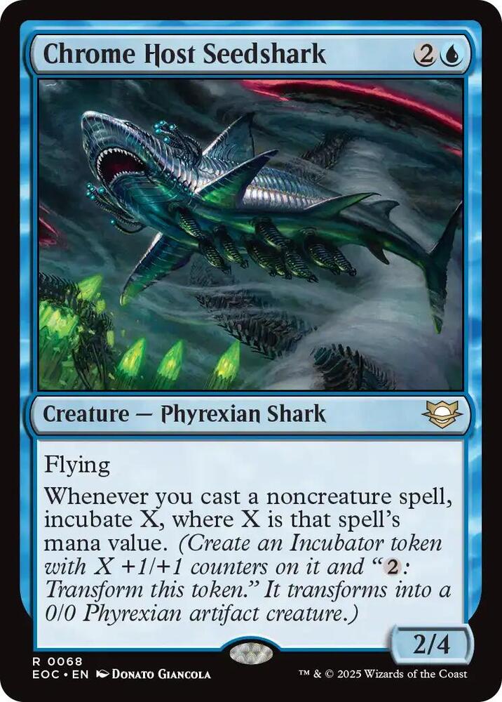 Chrome Host Seedshark 68 card from Commander: Edge of Eternities