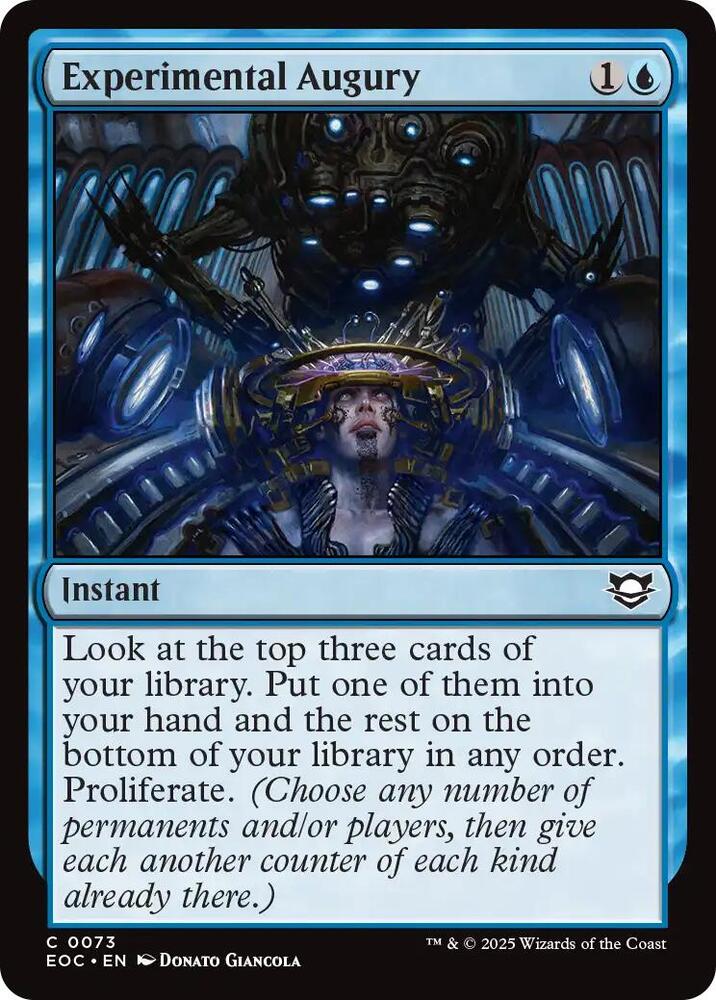 Experimental Augury 73 card from Commander: Edge of Eternities