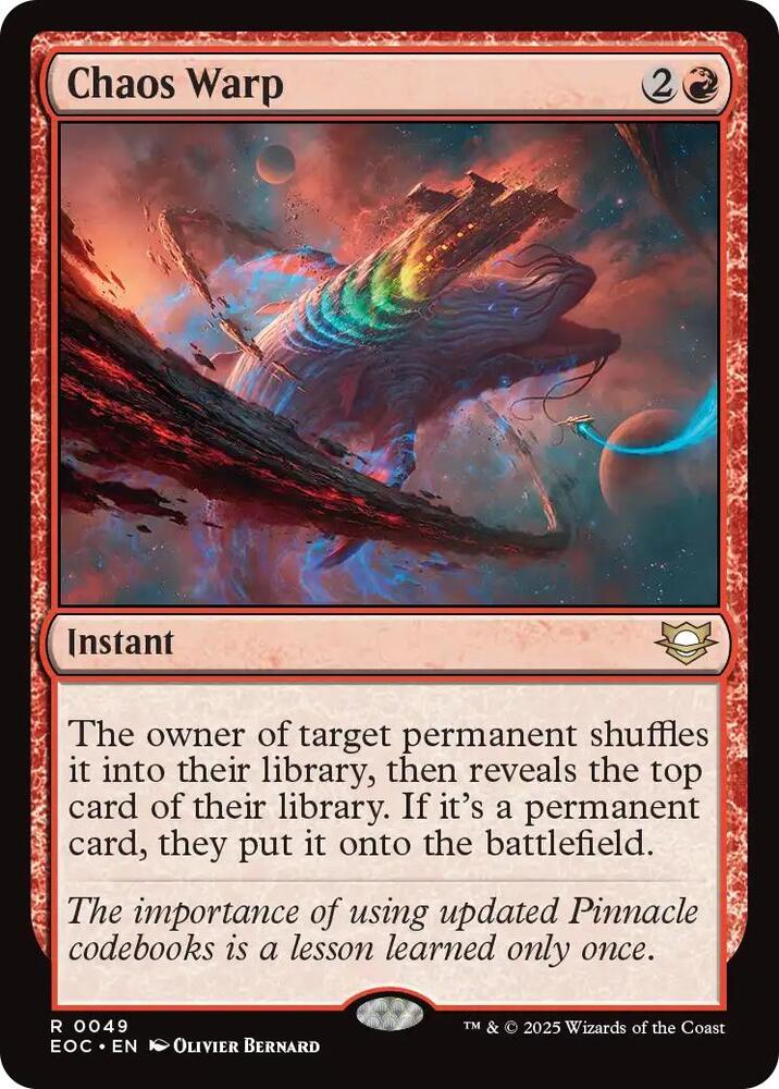 Chaos Warp 49 card from Commander: Edge of Eternities