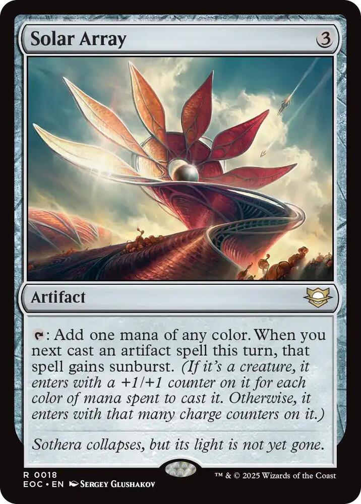 Solar Array 18 card from Commander: Edge of Eternities
