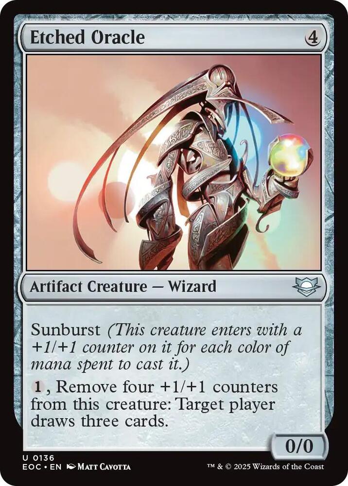 Etched Oracle 136 card from Commander: Edge of Eternities
