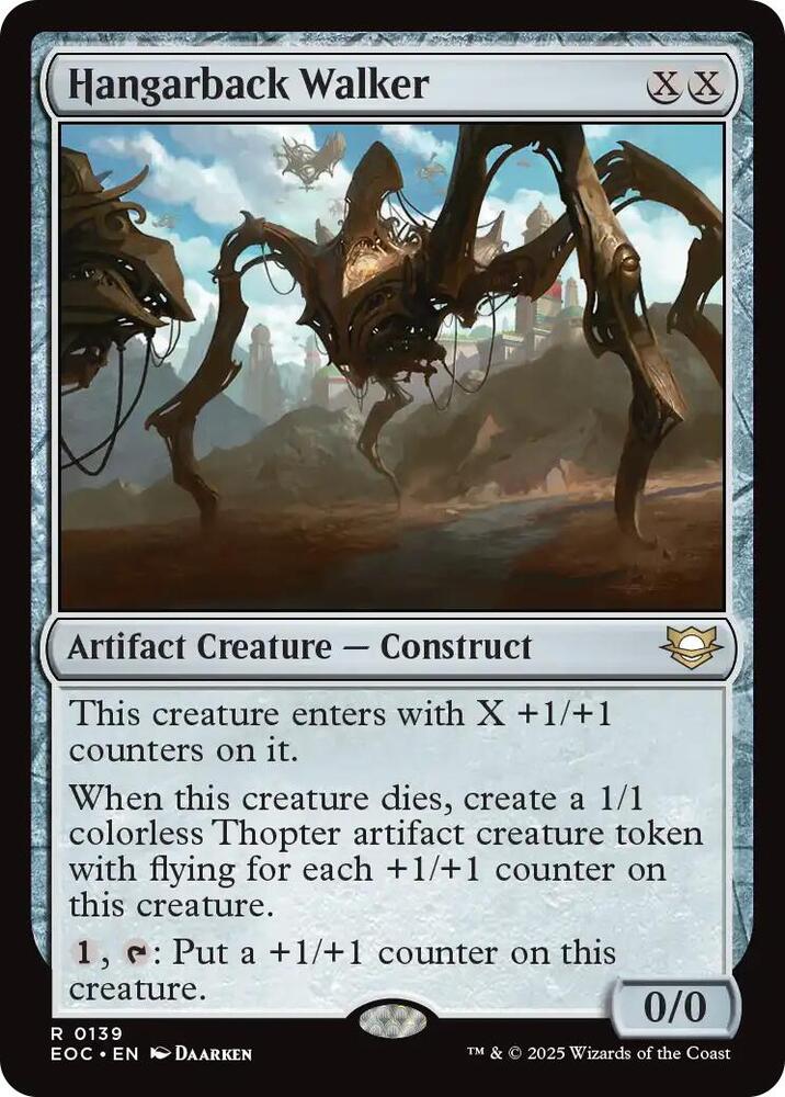 Hangarback Walker 139 card from Commander: Edge of Eternities