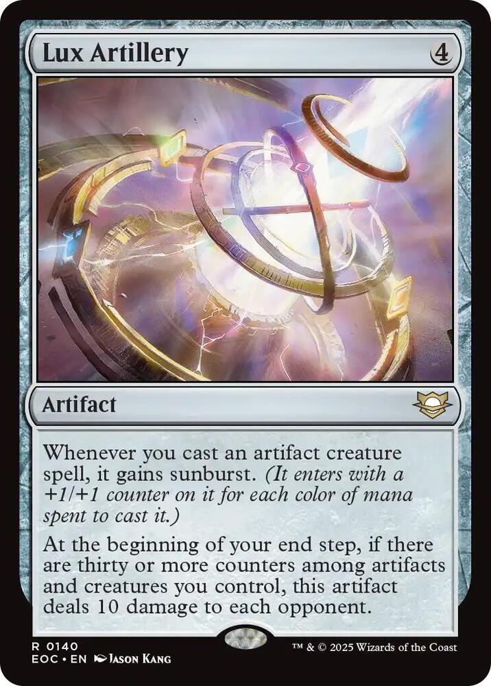 Lux Artillery 140 card from Commander: Edge of Eternities