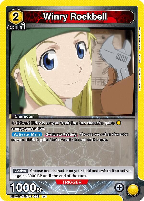 Winry Rockbell UE09BT/FMA-1-008 card from UE09BT: FULLMETAL ALCHEMIST
