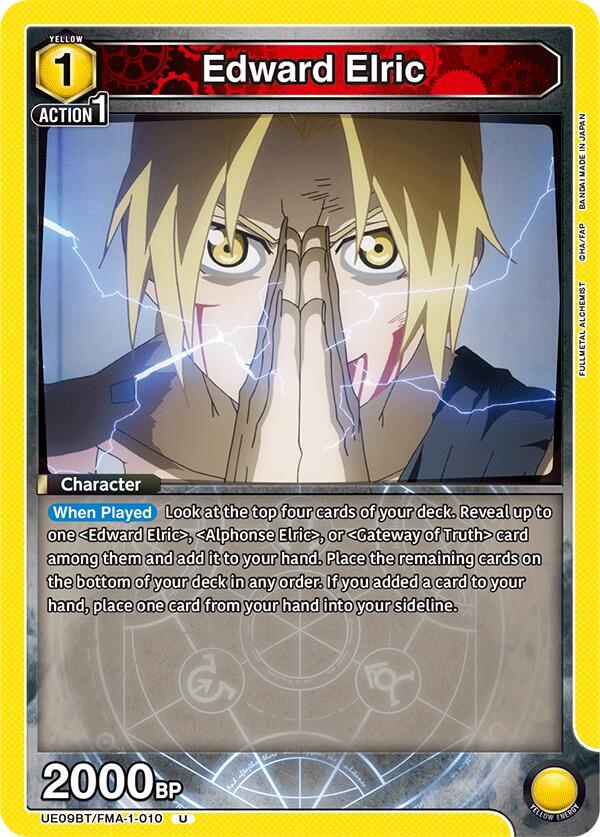 Edward Elric UE09BT/FMA-1-010 card from UE09BT: FULLMETAL ALCHEMIST