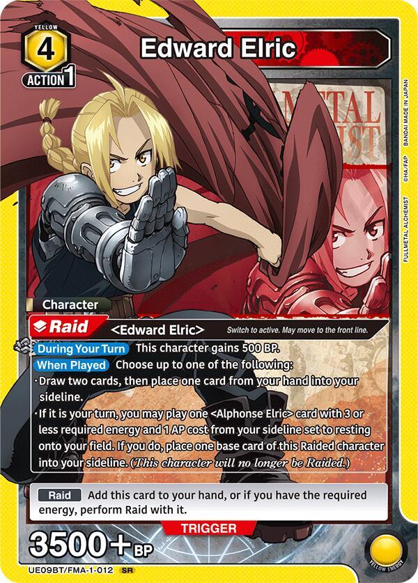 Edward Elric UE09BT/FMA-1-012 card from UE09BT: FULLMETAL ALCHEMIST