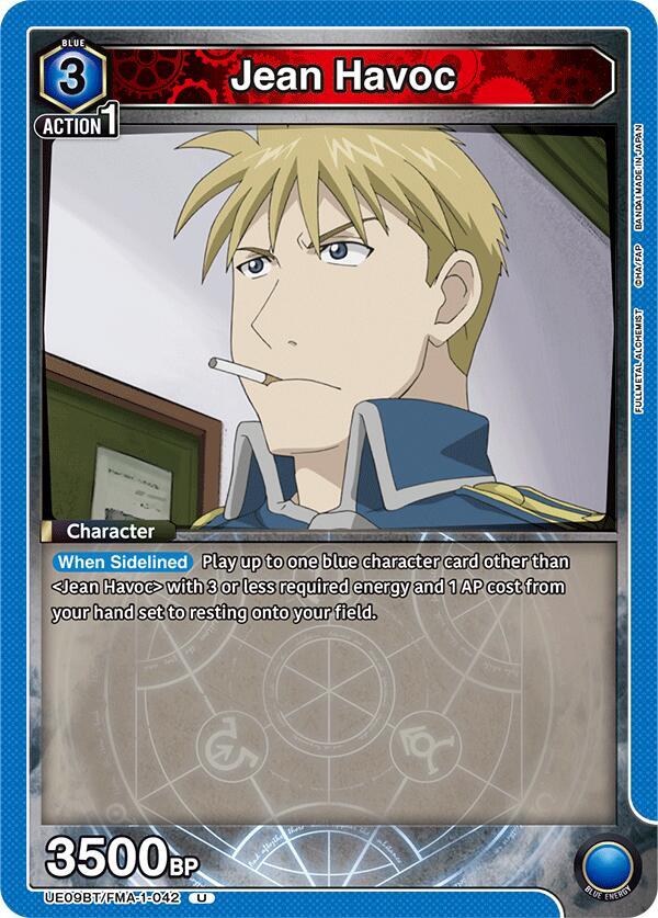 Jean Havoc UE09BT/FMA-1-042 card from UE09BT: FULLMETAL ALCHEMIST