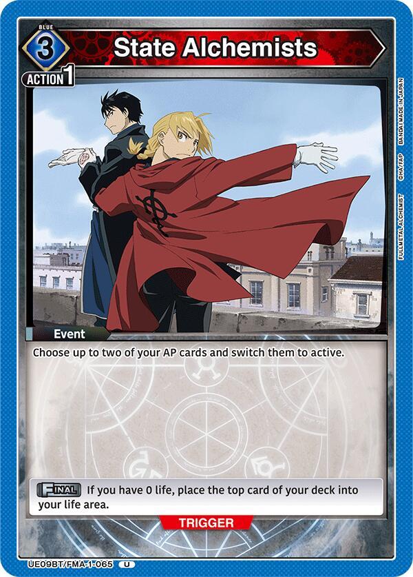 State Alchemists UE09BT/FMA-1-065 card from UE09BT: FULLMETAL ALCHEMIST