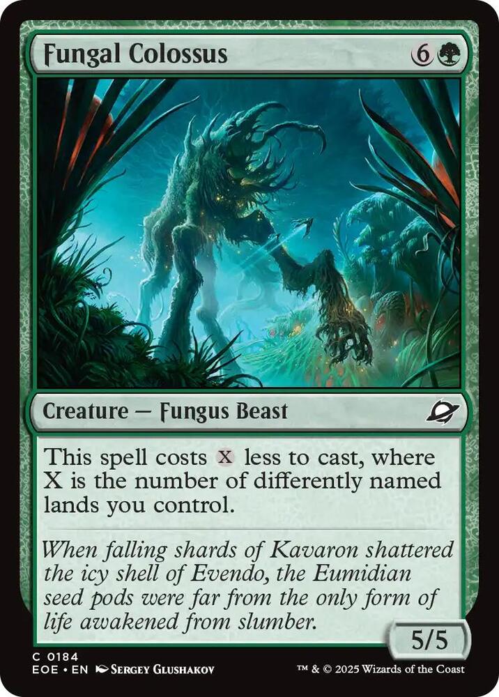 Fungal Colossus 184 card from Edge of Eternities