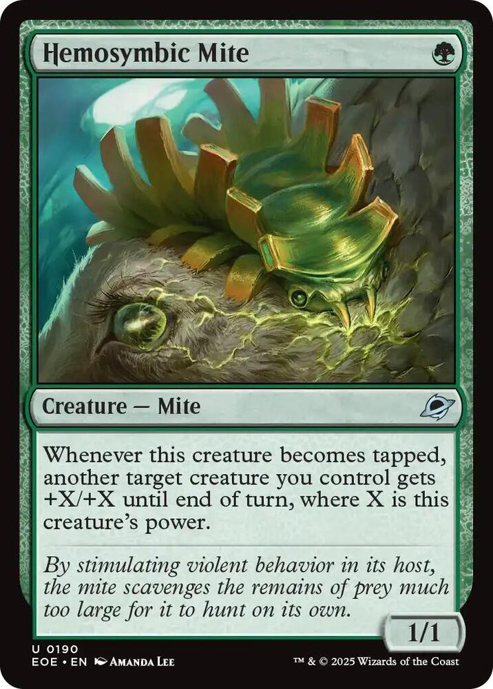 Hemosymbic Mite 190 card from Edge of Eternities
