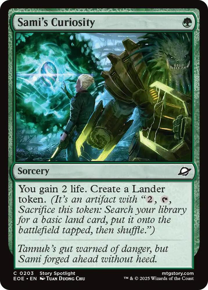 Sami's Curiosity 203 card from Edge of Eternities
