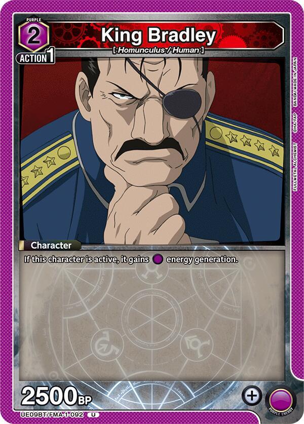 King Bradley UE09BT/FMA-1-092 card from UE09BT: FULLMETAL ALCHEMIST