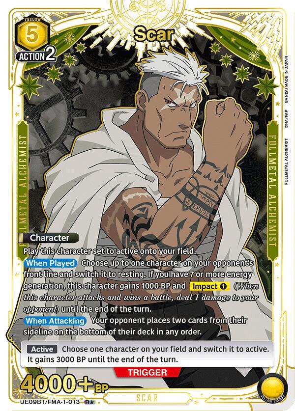 Scar (R*) UE09BT/FMA-1-013 card from UE09BT: FULLMETAL ALCHEMIST