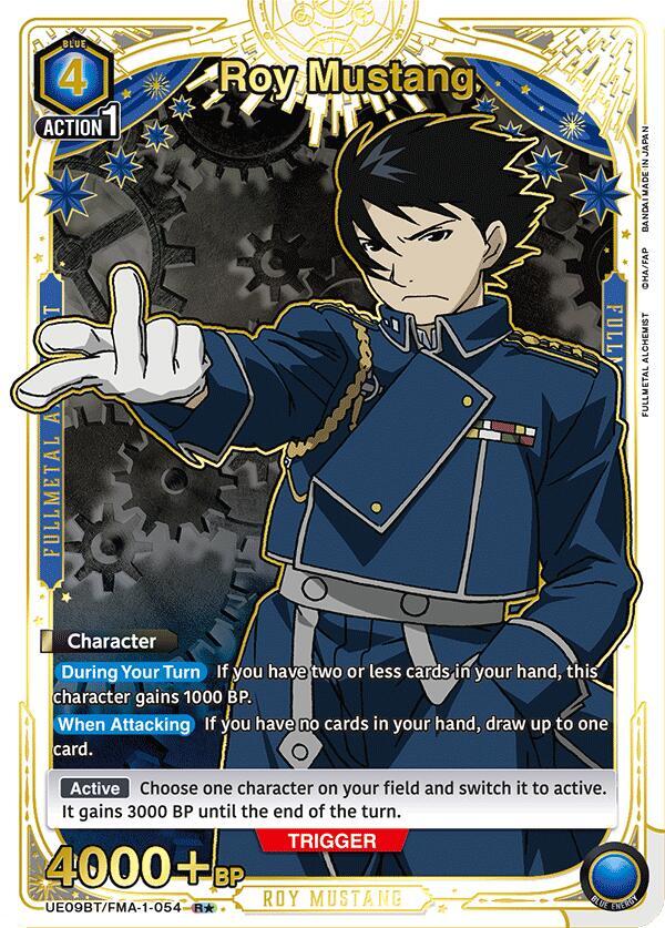 Roy Mustang (R*) UE09BT/FMA-1-054 card from UE09BT: FULLMETAL ALCHEMIST
