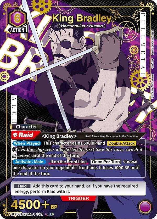 King Bradley (SR*) UE09BT/FMA-1-093 card from UE09BT: FULLMETAL ALCHEMIST