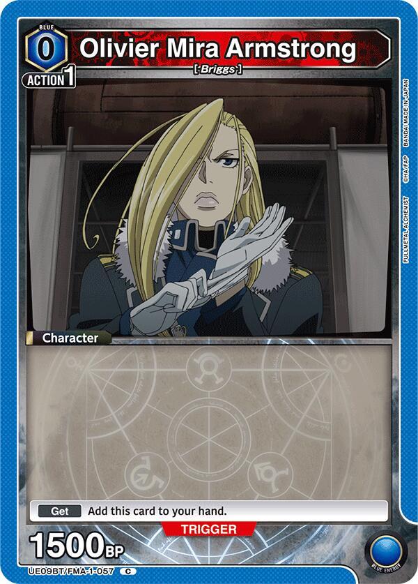 Olivier Mira Armstrong (Box Topper Foil) UE09BT/FMA-1-057 card from UE09BT: FULLMETAL ALCHEMIST