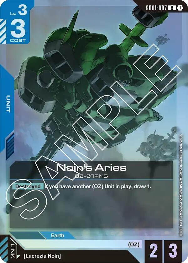 Noin's Aries GD01-007 card from Newtype Rising