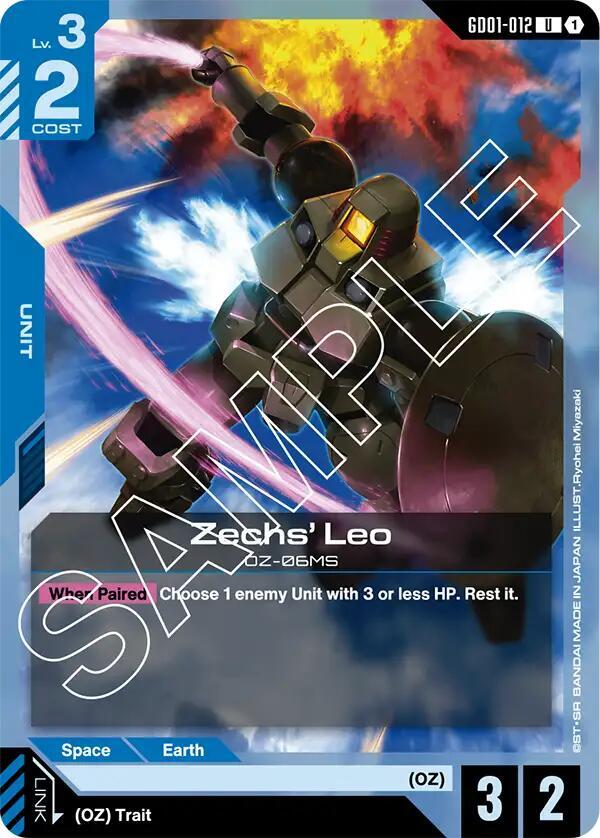 Zechs' Leo GD01-012 card from Newtype Rising