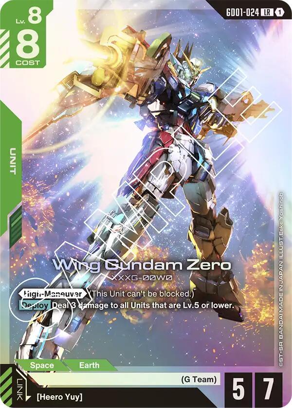 Wing Gundam Zero GD01-024 card from Newtype Rising
