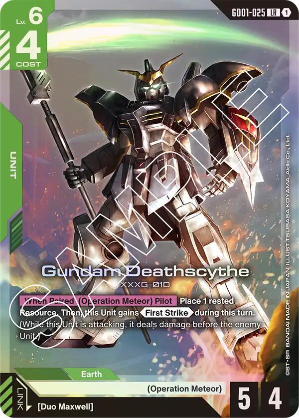 Gundam Deathscythe GD01-025 card from Newtype Rising