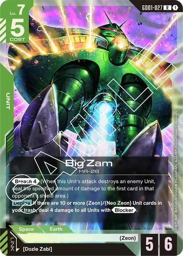 Big Zam GD01-027 card from Newtype Rising