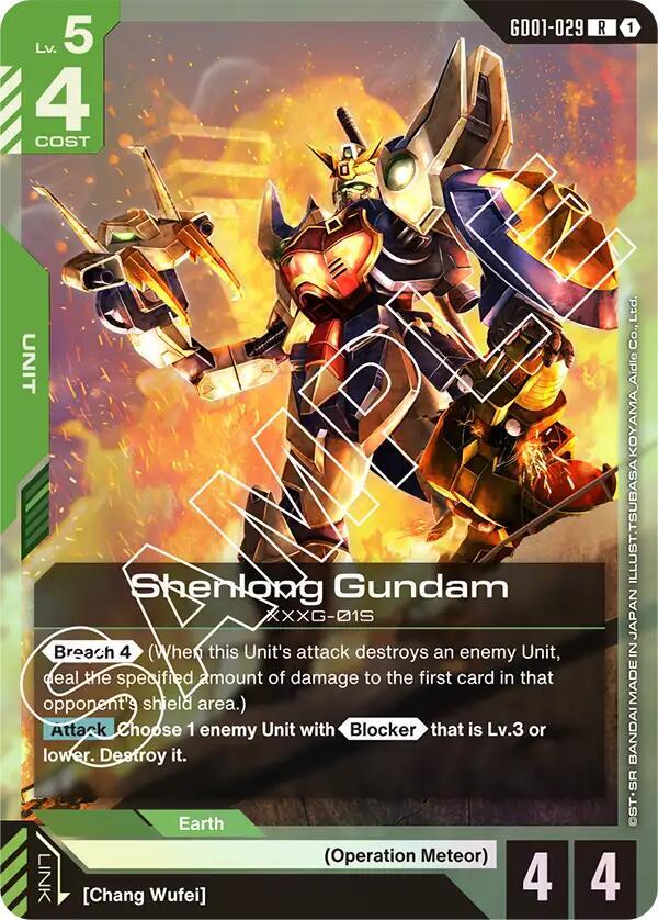 Shenlong Gundam GD01-029 card from Newtype Rising