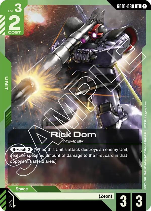 Rick Dom GD01-030 card from Newtype Rising