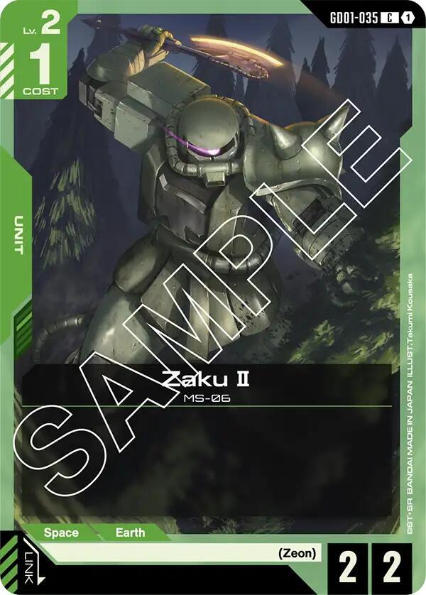 Zaku II GD01-035 card from Newtype Rising