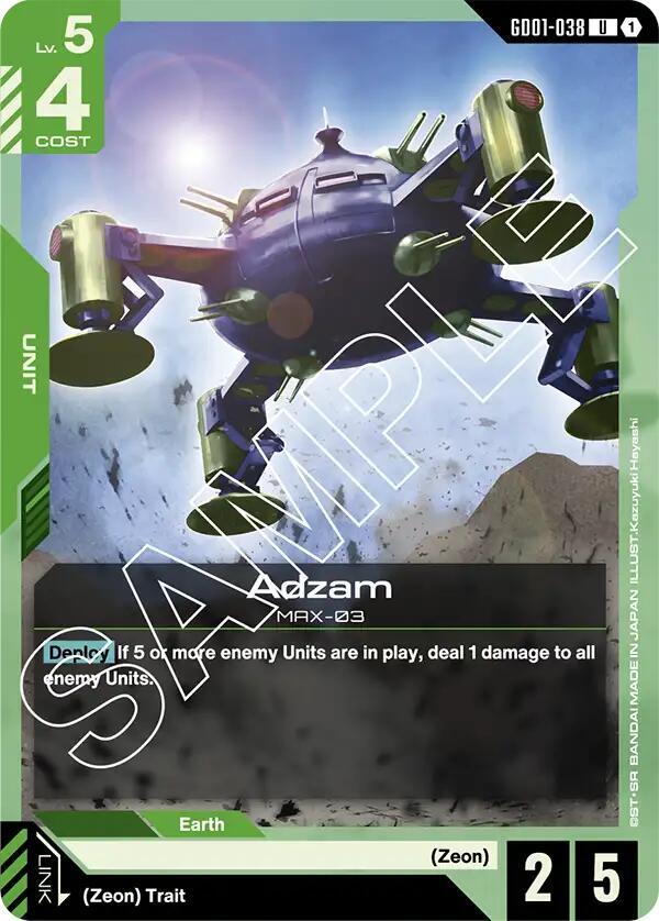 Adzam GD01-038 card from Newtype Rising