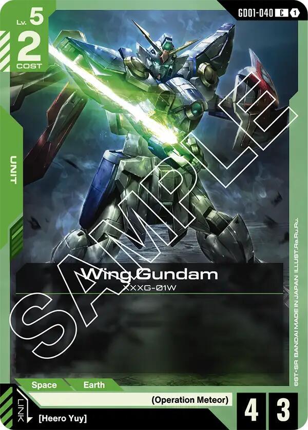 Wing Gundam GD01-040 card from Newtype Rising