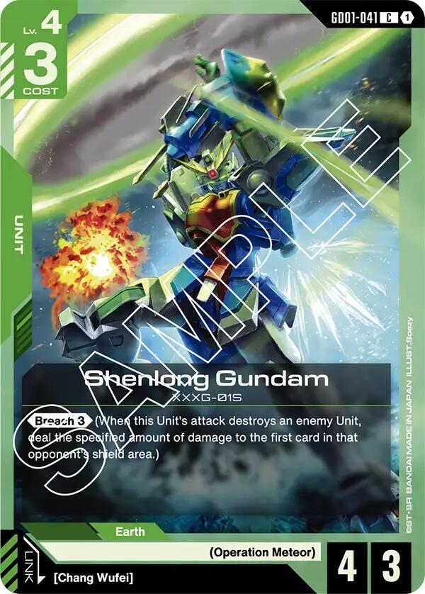 Shenlong Gundam GD01-041 card from Newtype Rising