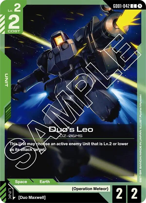 Duo's Leo GD01-042 card from Newtype Rising