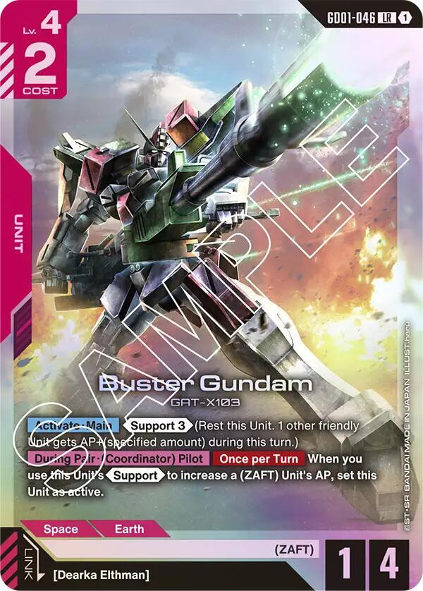 Buster Gundam GD01-046 card from Newtype Rising